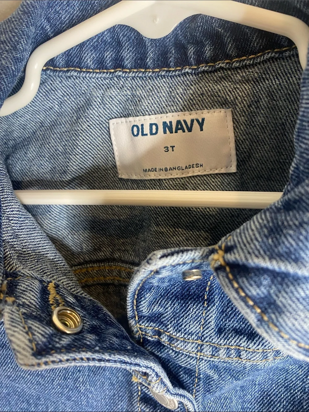 Old Navy Girls' Blue Denim Jacket with Star Patch Pockets